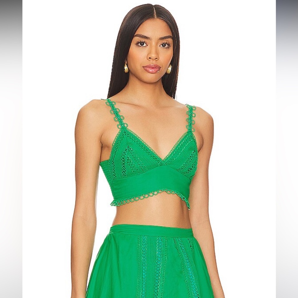 Peixoto Jasmine Crop Top Kelly Green